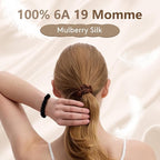 4 Pcs Silk Hair Ties, 22 Momme 100% Mulberry Hair Band, Silk Scrunchies for Women and Girls, 6A Grade No Damage Ponytail Holders (0.4in Width, Brown)