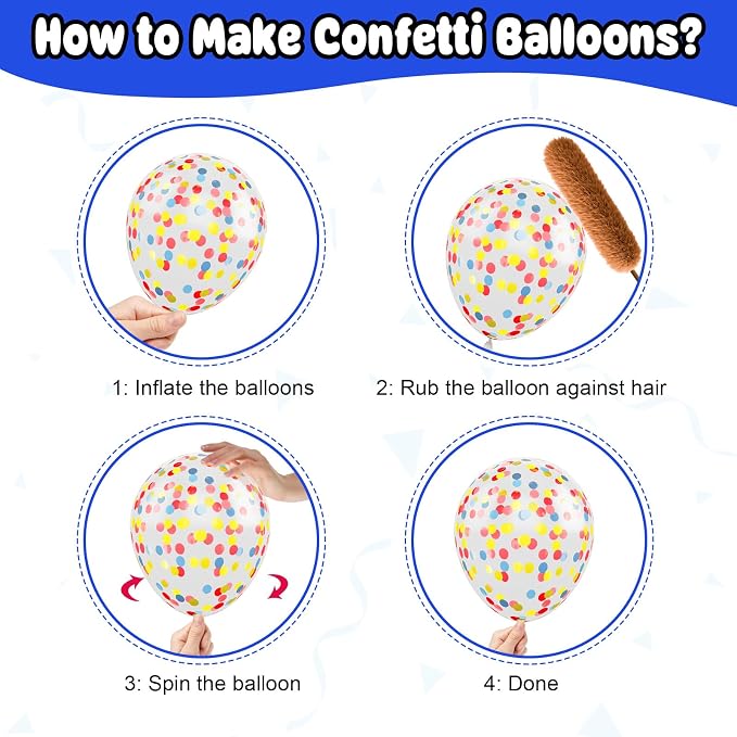 Paw Balloons, 12 Inch Red Yellow Blue and White Paw Print Colorful Confetti - Image 4