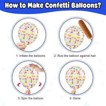 Paw Balloons, 12 Inch Red Yellow Blue and White Paw Print Colorful Confetti - Image 4