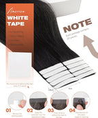 Sunny Hair Tape in Hair Extensions Human Hair 28 Inch Natural Black Tape in Extensions Real Human Hair Extensions for Women 20Pcs 50G