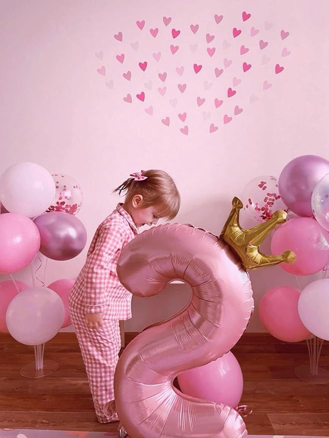 Pink Crown Number 2 Balloon 40 inch, Big Pink 2nd Birthday Party Decorations | - Image 9