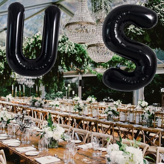 TONIFUL 40 Inch Large Black S Letter Balloon - Image 5