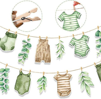 Greenery Baby Shower Decorations Sage Green Baby Shower Banner Oh Baby Party - Image 5
