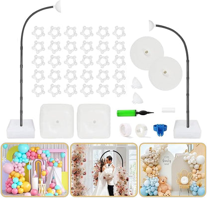 Bazen Balloon Arch Kits 8.2FT & 6FT Black Balloon Arch Stand by Bazen