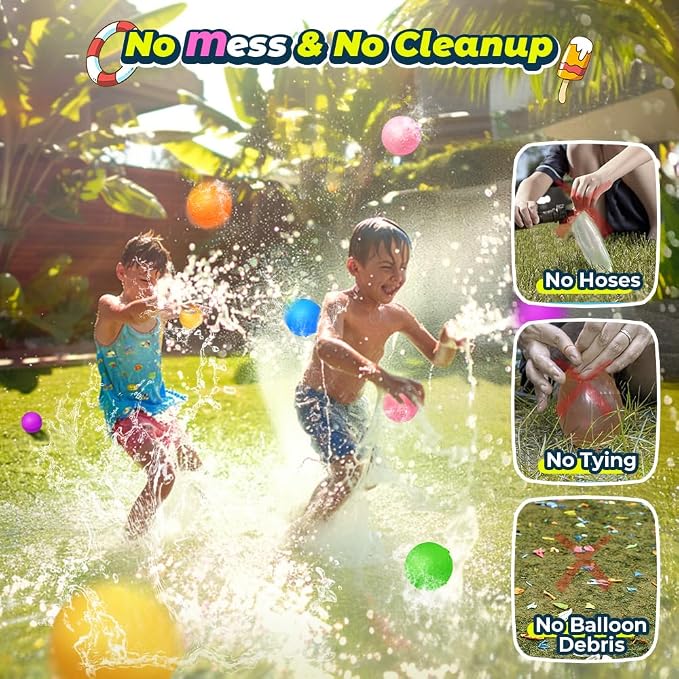 Smirodi 6 Pcs Reusable Water Balloons, Pool Beach Water Toys - Image 5
