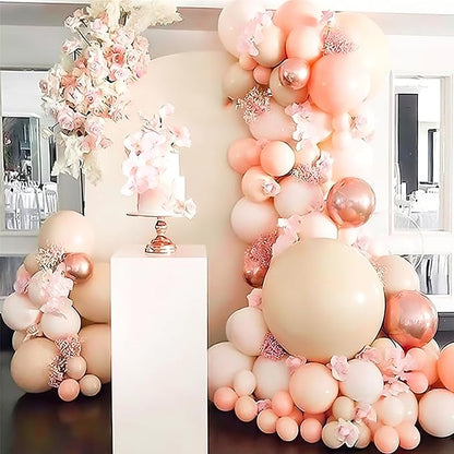PartyWoo Baby Pink Balloons 140pcs Pastel Light Pale Pink Peach Color | 18 12 - Image 4