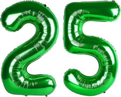 Number Balloons 25 Balloon 40 inch Dark Green by Enyeopd