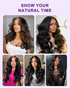 9x6 SKINLIKE Real HD Lace Closure Wig, Body Wave 180% Density 0.10mm Ultra-thin Swiss Lace Pre-plucked Bleached Small Knots With Baby Hair Natural Black Human Hair Wigs 22Inch