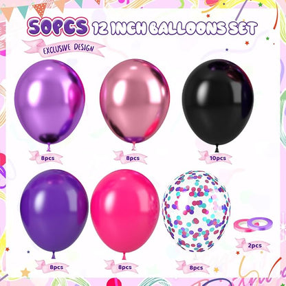 Purple Pink Black Balloons - Image 2