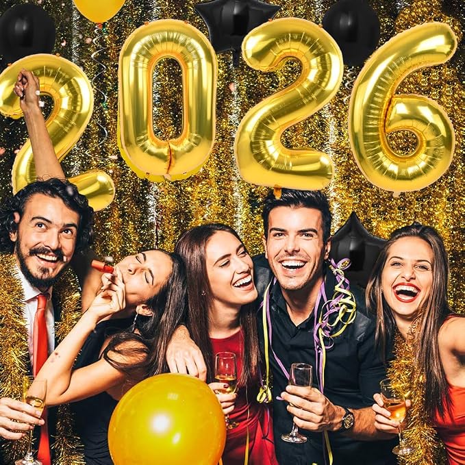 TONIFUL 2026 Graduation Balloons 42Inch Gold 2026 Number Balloons Aluminum Foil - Image 5