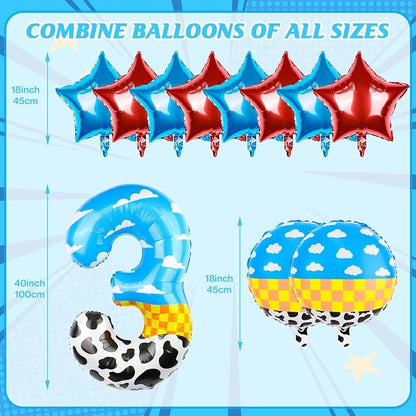 40 Inch Toy Inspire Story Themed Number 3 Balloon, Large Number Helium Balloon - Image 2