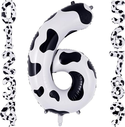 40" Cow Print Foil Number 6 Balloon by TNCDJKPA
