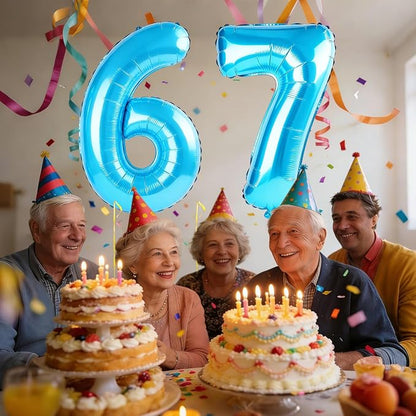 40 Inch Number 67 Balloons for 67th Birthday Party Decorations, 0-100 Jewelry - Image 2