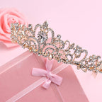 Didder Gold Crystal Tiara Crown Headband Princess Elegant Crown with combs for Women Girls Bridal Wedding Prom Birthday Party