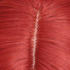 BUFASHION 14" Women Short Red Kinky Straight Cosplay Synthetic Wigs With Air Bangs 46 Colors Available (Red)