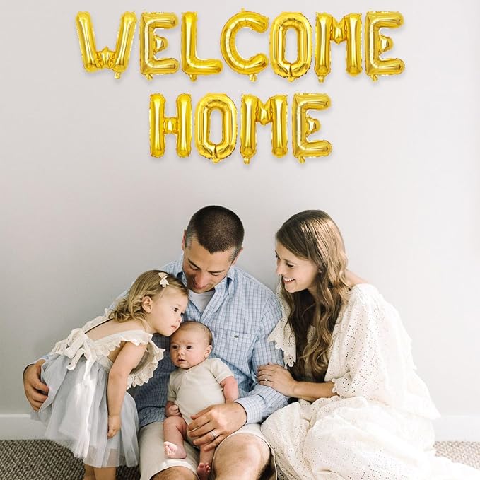 2 Set 22Pcs Gold WELCOME HOME Letter Balloons 16in Balloon Foil Letter - Image 7