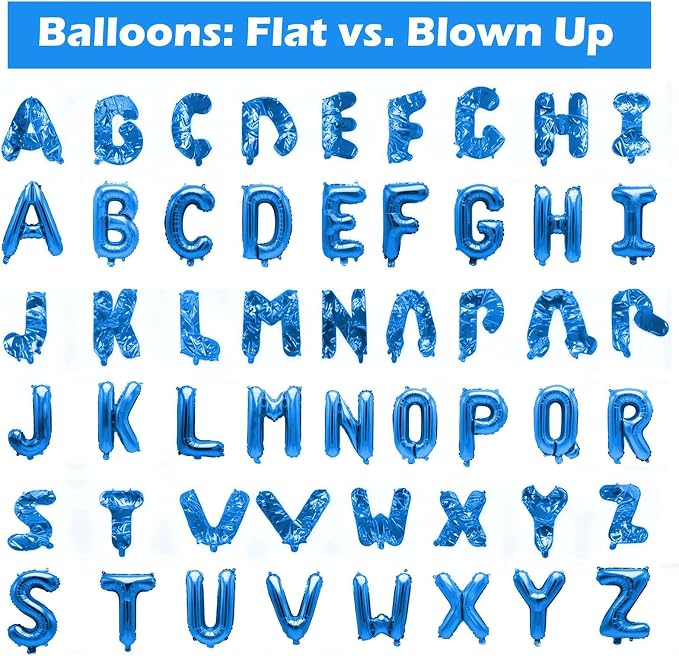98 Pcs Blue Letter Balloons, Custom 3 Set A-Z Set - Image 4