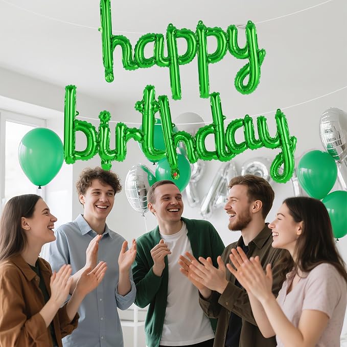 Happy Birthday Balloons Banner Foil Letters Balloons Connected, Personalized - Image 5