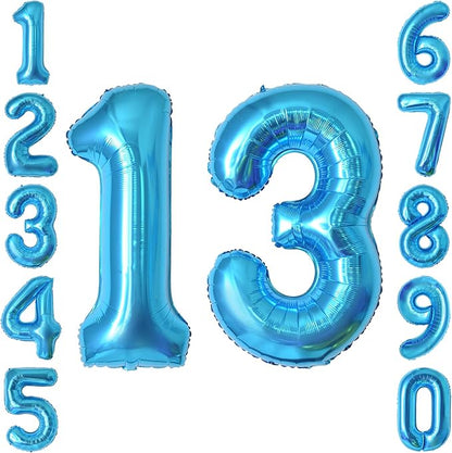 Light Blue Number 13 Balloon 40 Inch, Shiny Foil Numeral by Unknown