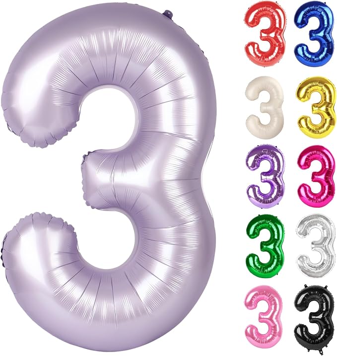 Lilac Number 3 Balloon 40 Inch by IWERP
