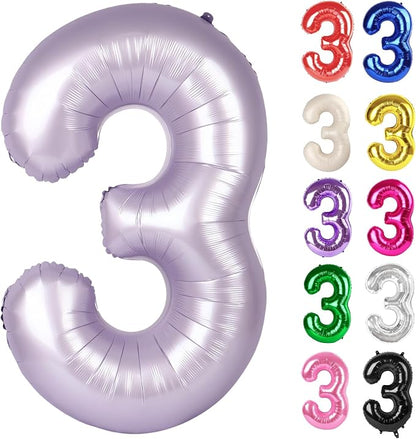 Lilac Number 3 Balloon 40 Inch by IWERP