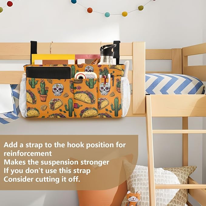 Bedside Caddy Hanging Bunk Bed Caddy Bed Organizer Hanging Pocket - Image 6