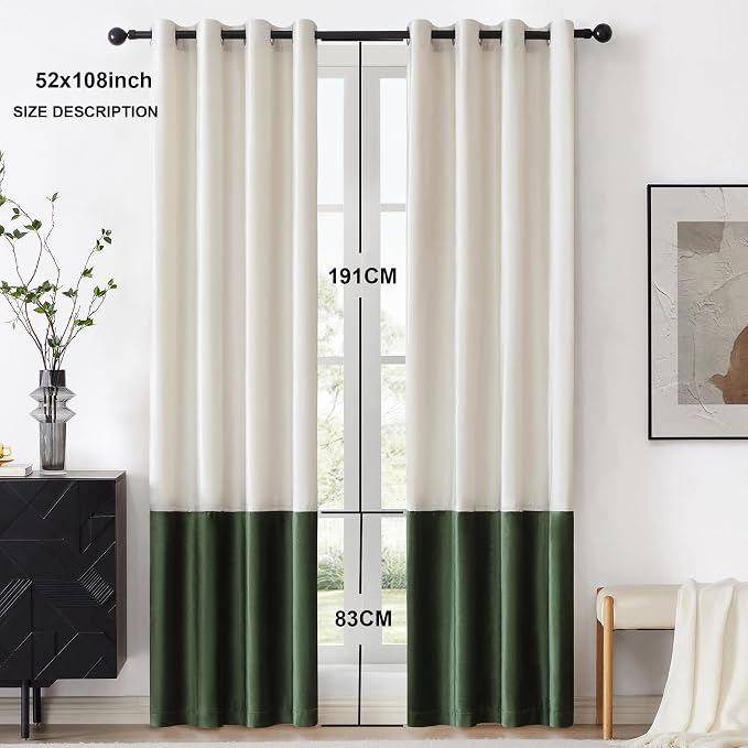 BULBUL Luxury Ivory Green Curtains 108 inches - Image 6