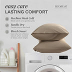 Beckham Hotel Collection Cooling Pillowcases for Hot Sleepers, King Size Set of 2, Cool Bedding, Envelope Closure, Silky Soft, Breathable, Moisture-Wicking, Sand