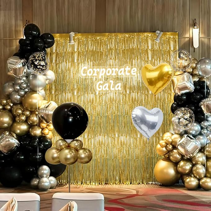 157Pcs Black Gold Silver Balloons Garland Arch Kit - Image 7