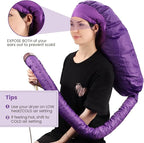 Segbeauty Bonnet Hooded Hair Dryer Attachment, XL Adjustable Deep Conditioning Cap, Upgraded Drying Heat Cap with Elastic Strap for Curly Hair Nursing Oil Treat-Ment Fast Drying Styling Purple