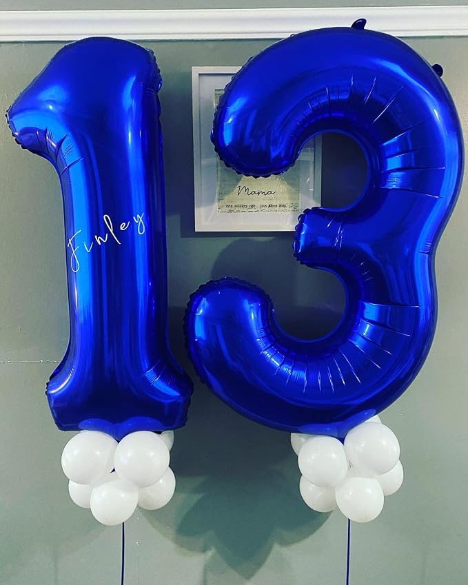 40 Inch Navy Blue 13 Number Balloons Giant 13 or 31 Balloons Navy Blue Birthday - Image 6