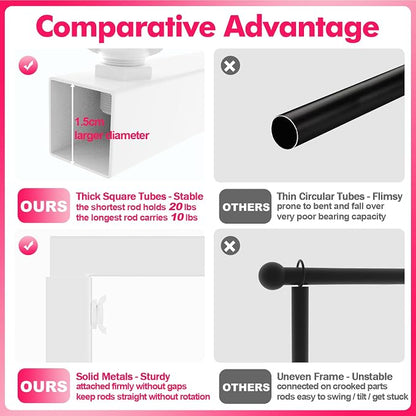 Over Table Rod Stand with Clamp 2 Pack White Table Arch Banner Stand | - Image 3