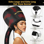 Bonnet Hair Dryer Attachment, Large - Black, Upgraded Soft Adjustable for Hand Held Hair Dryer, Fast Drying, Ideal for Natural Curly Textured Hair Care and Speeds Up Drying Time at Home