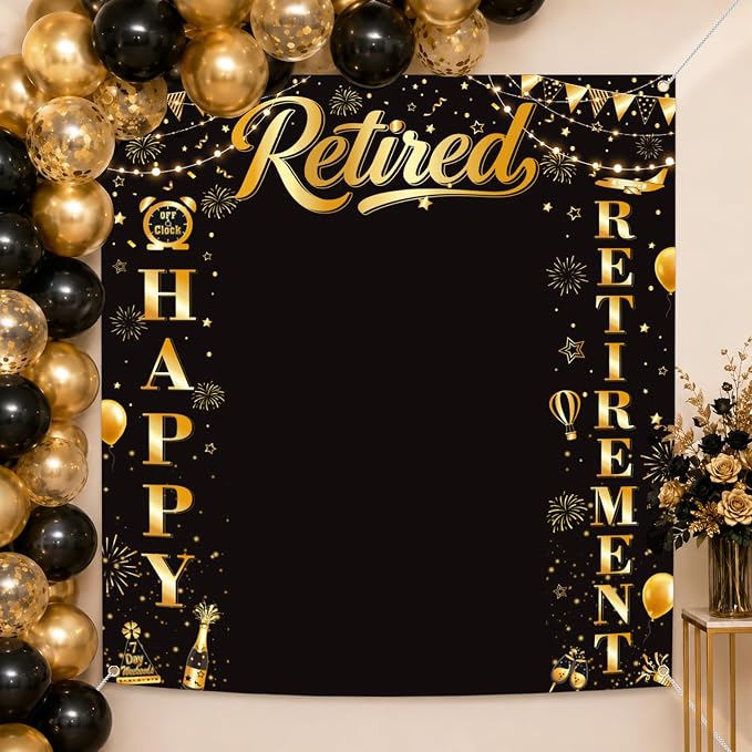 YTHETM Retirement Party Decorations Retirement Backdrop - Image 7
