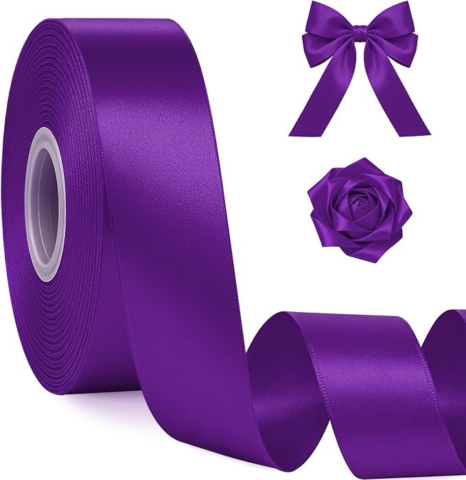 1In 30Yards Dark Purple Satin Ribbon by Fullive