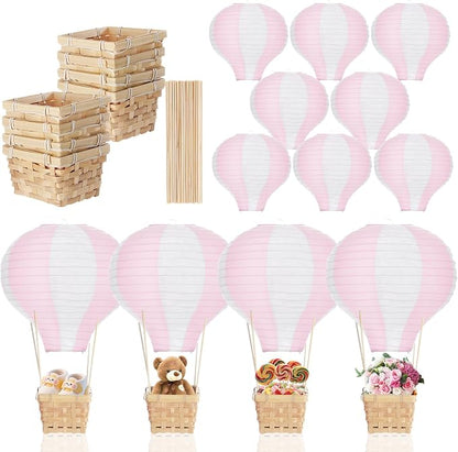Meooeck 8 Sets Hot Air Balloon Tables Centerpieces, 11.8'' Paper Lantern Party by Meooeck