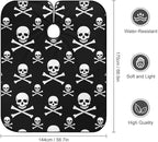 Adjustable Barber Styling Cape, Skull and Crossbones Haircut Apron Hairdressing Gown Cover for Hairdressers