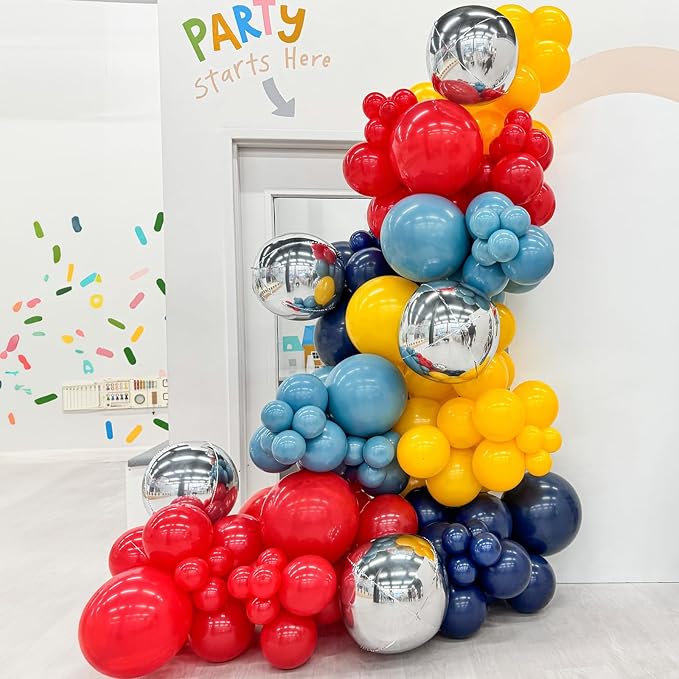 Jobkoo Red Blue Yellow Balloon Arch Kit - Image 2