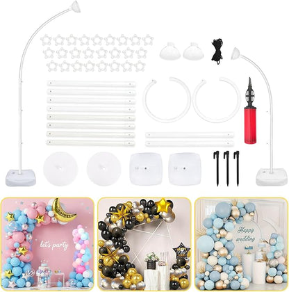 AerWo Balloon Arch Kit 8.2FT & 6FT, Free Bending Top Half Balloon Arch Stand by AerWo