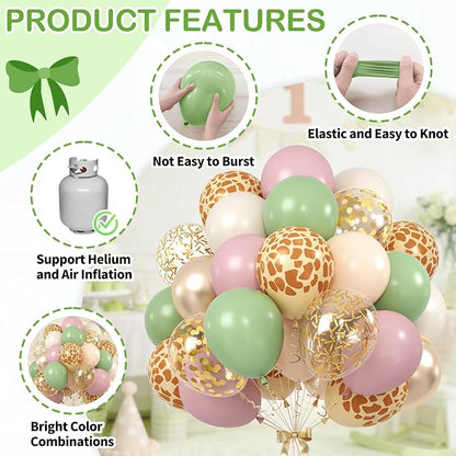 Sage Green and Pink Balloons, 12 Inch Dusty Pink Champagne Gold Apricot Balloon - Image 3
