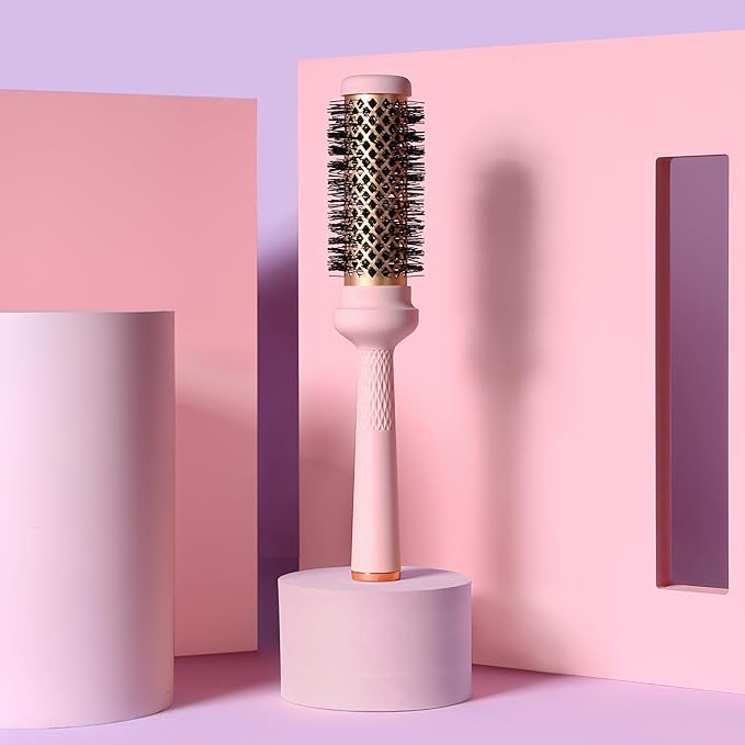 Magic Curling Round Brush (Wavy 1.3 Inch), Non-electronic, Self-Standing Round Quick Styling Brush, Great Blowout, Ceramic Coated/Ionic Thermal Barrel, Blowout Volume, Wave Styler