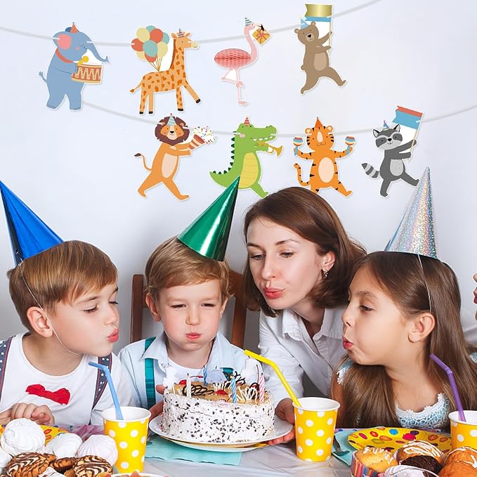 Hooqict Party Animal Banner Animal Birthday Party Decorations Happy Birthday - Image 9