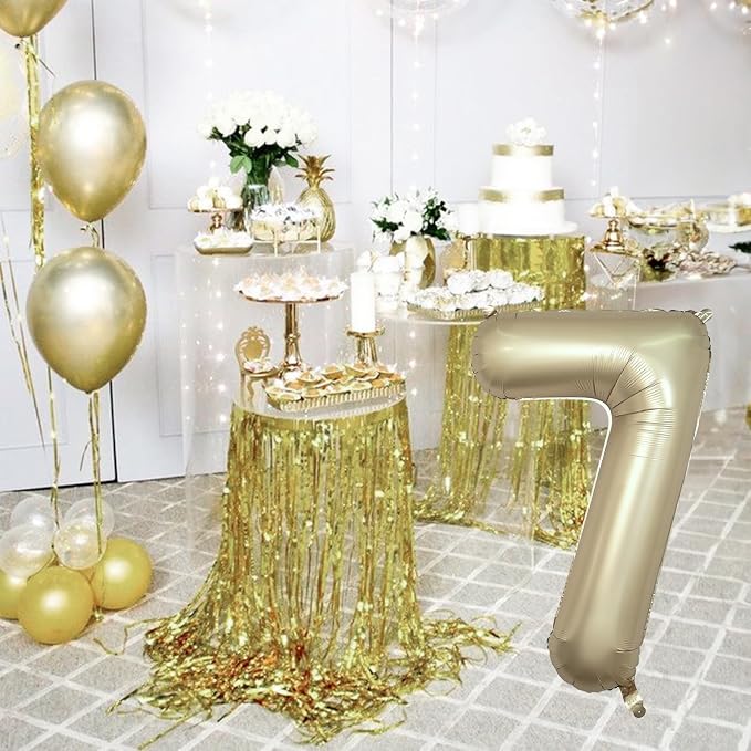 40 Inch Balloon Number 7 Metallic Gold, Large Mylar Foil Light Gold Number - Image 6
