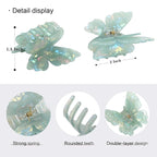 3 Packs Butterfly Hair Clips Acetate Tortoise Shell Non-Slip Jaw Clips 2.5inch, Beautiful Butterfly Hair Accessories for Girls and Women(Mixed color, purple, Orange, Mint Green)
