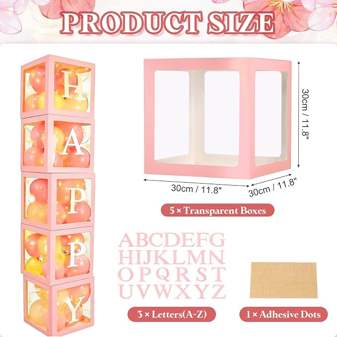 uxcell 4 Pcs Party Balloon Boxes, Transparent Balloon Boxes - Image 2