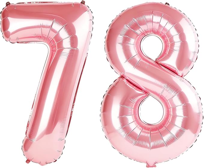 40 Inch Number 78 Balloons for 78th Birthday Party Decorations, 0-100 Jewelry by FOBELEC