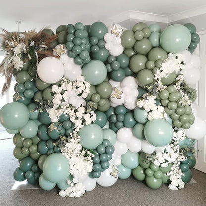 Awenztech 122pcs Pastel Sage Green Latex Balloons in 18 12 10 5 inches | Wedding - Image 9