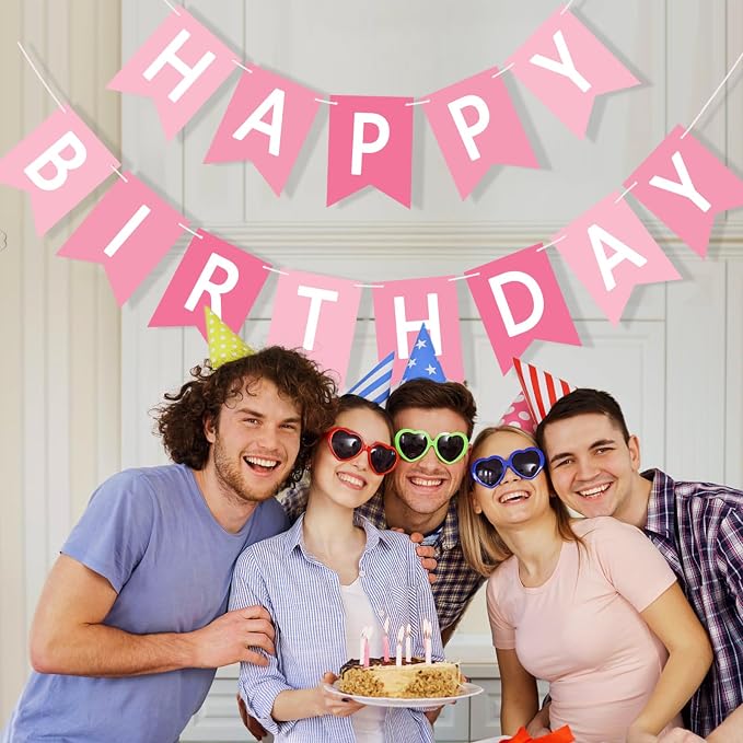 Happy Birthday Banner Sign, Birthday Garland Wall Door Hanging Banners Flag - Image 5