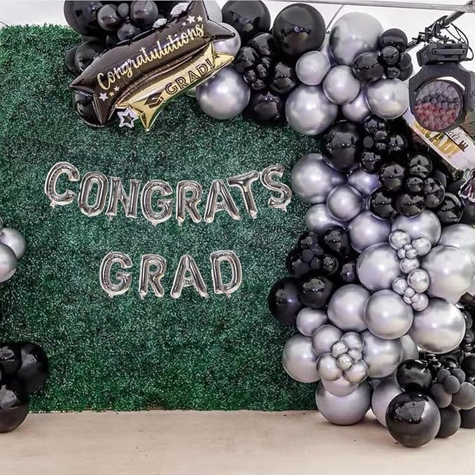 Black and Silver Balloons, Thick & Durable, - Image 4