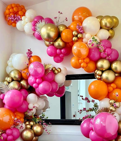 Pink and Orange Balloon Garland Arch Kit - Image 4